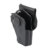 [LayLax] デザートイーグル 用 CQCホルスター 右用 ブラック DE.50AE エアガン サバゲー ポリマー製 ワンタッチ着脱 角度調整 カスタム パーツ