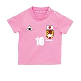 BabyChips にこにこ代表(サッカー男子)(名入れ半袖ベビーTシャツ) 120 ピンク