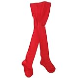 キッズ・子供・ジュニア 無地 ガールズ コットンリッチタイツ あったかタイツ スクールタイツ 女の子 (5-6歳) (レッド)