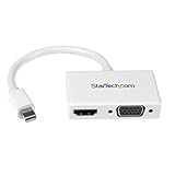 StarTech.com Mini DisplayPort接続トラベルA/Vアダプタ 2イン1 ミニディスプレイポートMini DP - VGA/HDMIアダプタ ホワイト MDP2HDVGAW