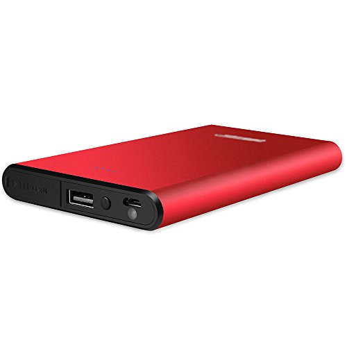 BESTEK ジャンプスターター 12V車用薄型エンジンスターター 5600mAh 出力5V/12V モバイルバッテリー 赤 BTCSG11