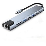 KIMOCA USB Type-C HDMI変換アダプタ デュアル hdmi 2つ 拡張 2画面 MST ハブ 4K ミラーリング対応 アルミ合金筐体 Windows/Mac OS/Andriod対応 (入力: Type-C, 4 IN 1(HDMI*2+USB3.0+PD))