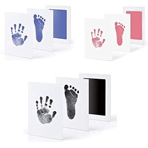 Janday 赤ちゃん 手形 足形キット 汚れないインク ベビーフレーム 3色 ギフト 出産祝い 成長記録 新生児 1歳誕生日 猫犬手足型 記念品