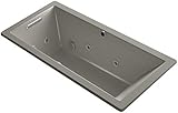 KOHLER K-1822-XH2G-K4 Underscore 66-Inch x 32-Inch Drop-In Whirlpool Bubble Massage Air Bath with Re