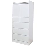 チェスト タンス 幅60 完成品 木製 ツートンカラー ハイチェスト 収納家具 AYU-3-321-F (ホワイト)