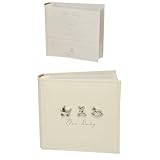 Bambino by Juliana Linen Fabric Baby Photo Album - 100 x 6x4 Prints by Widdop Bingham