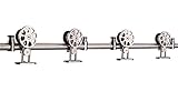 トップマウントスポークホイールバーンドアトラックSlidingバーンドアハードウェア、ステンレススチール、つや消し 8FT-Double Door Kit シルバー BDH_02_02_244_2