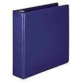Wilson Jones 2 Inch 3 Ring Binder Heavy Duty D-Ring View Binder Extra Durable Hinge Blue (W385-44BL)