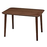 木目鏡面トールテーブル(ブラウン/茶) 〔長方形/幅60cm〕 机/リビングテーブル/サイドテーブル/木製脚/木目/北欧風/高級感/NK-622