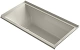 KOHLER 1121-RW-G9 Underscore 60-Inch x 30-Inch Alcove Bath with Bask Heated Surface, Tile Flange, an