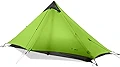 3F UL GEAR Lanshan 1 テント 1人用 プロ アウトドア用 3-4 シーズン キャンプ 超軽量 防水 ロッドレス 15D キャンプ マウンテニアリングテント キャンピング 片面にシリコンオイルを塗る（グラウンドクロスを含む）… (ダークグリーン, 3 シーズン)