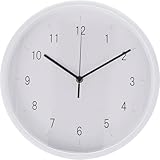 不二貿易 掛時計 エンケル 直径30cm 幅30×奥行4.3×高さ30cm ホワイト シンプル 静音 39871