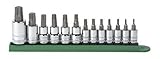 KD Tools KDT80725 13 Piece 1/4 3/8 and 1/2 Inch Drive Tamper Proof Torx Socket Set