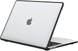 【TPUバンパー、衝撃吸収】MacBook Pro 16インチケース用 2024 M4 M4Pro/Max M3 M2 M1 Pro/Max 2021-2023モデル A3186 A3403 A2991 A2780 A2485 クリアマット質感カバー アンチクラック 頑丈 ハードシェルBlueSwan - マット黒枠ブラッククリア