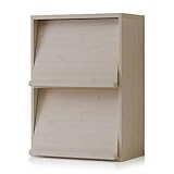 ワイエムワールド 2枚フラップ　キャビネット 組合せ自在 ディスプレイラック 6Beeシリーズ 【カラー：ホワイトオーク】 00-HN-DSP2