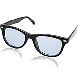 [eight tokyo AZ limited] サングラス 偏光 偏向 メンズ レディース ブルーライトカット 日本製 ウェリントン ボストン 軽量 ライトカラー ドライブ バイカー メガネ スポーツ 運転用 釣り 野球 ゴルフ UVカット ブルーライトカット 高性能レンズ [ 鯖江製 レンズ ] ブラック/ライトブルー AZ-TAC-649-LBL