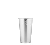 High Quality Stainless Steel Pint Cup, Silver, 16 oz