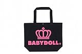 BABYDOLL（ベビードール） 王冠ロゴトートバッグ キッズ レディース Mサイズ/縦型 ブラック×ラズベリー