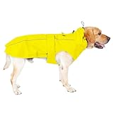 MAMORE 犬 レインコート カッパ ドッグ雨具 防雨犬服 ジャケット ポンチョ 防水 撥水 防風 着脱簡単 中型犬 大型犬 超大型犬 小型犬 通気 軽量 快適 防塵 耐水 梅雨対策 夏秋春 散歩 反射材 (M, イエロー)