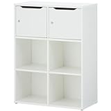 オフィスコム 法人様向け 2列2段 木製キャビネット 扉付き 上置き・下置き兼用 積み重ね型 幅800×奥行400×高さ720mm セルボ ホワイト CELVO-2X2OPD-WH