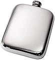 Wentworth Pewter- Plain 6oz Pewter Cushion Pocket Flask, Spirit Flask