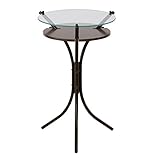 ワイエムワールド ガラス天板 サイドテーブル　クライド 【カラー： ブラウン 】 34-115