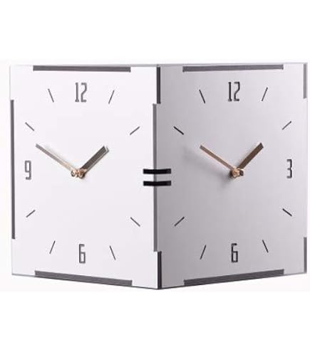 Amazon.co.jp: 電波両面時計 Morden Retro Round Corner Clock