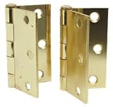 Anvilマーク807304 3 – 1 / 2 "明るい真鍮突合せヒンジSquareコーナー( 2パック)