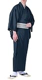 [KYOETSU] [キョウエツ] 着物 洗える 袷着物 無地 紬 和服 メンズ (3L, 青)