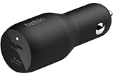 Belkin カーチャージャー 36W(USB-C 18W X 2) 車載充電器 USB PD対応 急速充電 iPhoneやiPad、Android対応 ブラック CCB002qcBK