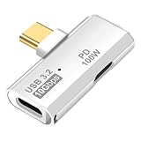 leizhan 2-in-1 Type-C変換アダプター USB 3.2 Type-C+PD100W充電 2ポートコンバーター 10Gbps高速データ転送 OTG機能対応 スマートフォン、タブレット、ノートパソコンなどに最適 - ホワイト