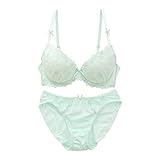 [Mon cher pigeon*] モンシェルピジョン メリーメリーフローラ ブラジャー ショーツ セット BCDEF(MI-ミント、B75-M)