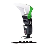 LumiQuestフラッシュポケットバウンサー、ウルトラストラップ付きフラッシュディフューザー、外部カメラフラッシュ、写真撮影照明、写真用ライト、スタジオライト、ネオングリーン