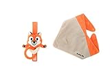The Makers of the Munch Mitt Buddyよだれかけを紹介し、3 in 1バンダナDrool Bib – Sensoryおもちゃ、Teething Ring、Plushおしゃ