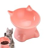高架猫ボウル | ヒゲに優しい 15 度傾斜高さのある猫用フード ボウル,5.31インチの浅い猫用ボウル、室内のキティ小型犬用の高架子猫皿ペットフードと水供給ステーション echesa