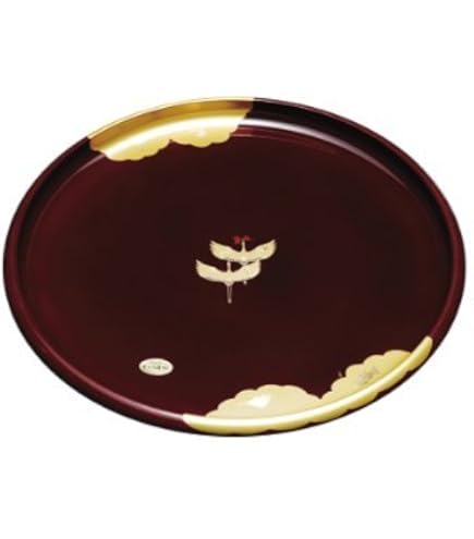 Amazon｜紀州漆器 天然木製30cm丸盆 紀州根来塗｜トレイ・盆