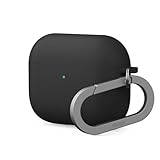 【elago】 AirPods Pro3 対応 ケース シリコン 耐衝撃 ハイブリッド 落下防止 カラビナ 付 おしゃれ カバー ワイヤレス充電 対応 シンプル シリコンケース [ AirPods Pro 3 エアーポッズプロ3 エアポッツプロ 第3世代 対応 ] case LIQUID HYBRID HANG ブラック