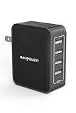 USB 充電器 [4ポート/40W/折り畳み式プラグ/急速充電] AC アダプター iPhone/iPad/Android その他のUSB機器対応 PC026 ブラック