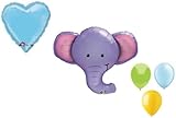 loonballoon Elephant Ellieジャングルサファリ動物園Boyベビーシャワーパーティー5 Mylar &ラテックスバルーン