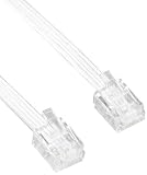 ミヨシ モジュラーケーブル 3m 6極4芯/2芯 電話ケーブル クリア TC-403SK