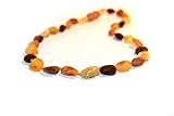 The Art of Cure Baltic Amber Teething Necklace (Unisex) (RAW M/C BEAN) - 100% Authentic Certificated