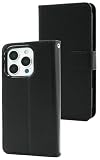 [PLATA] iPhone16e対応 ケース 手帳型 シンプル ソフトケース カードポケット ストラップホール TPU 単色 カラーレザー 合皮 PUレザー 【 ブラック 】