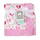 Just Born Plush Dot Baby Blanket (Pink Birds) by Triboro [並行輸入品]