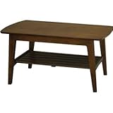 センターテーブル/リビングテーブル ロージー 【幅105cm】 木製 収納棚付き 木目調