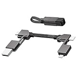 Newzerol 新登場【6in1】 ALL IN充電ケーブル PD100W バージョンアップ マルチ充電ケーブル 急速充電 6in1ケーブル 充Type C電ケーブル USB Type C ケーブル 高速データ転送 Type C to Type C ケーブル USB-C to IPケーブル USB-micro 変換アダプタ 多機種対応 1本6役 多機能充電コード(シルバーホワイト)