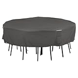 Classic Accessories 55-194-015101-EC TABLE & CHAIR SQUARE COVER TAUPE - 8 CHAIR