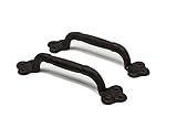 ゲートプルハンドル2つのセット、素朴なソリッドCast Iron 2 "ワイド9 " Long x 2 "高さ、産業アンティークグラブバータオルバー、ナチュラル仕上げ