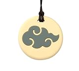 Stimtastic Chewable Silicone 2-Tone Cloud Pendant Nontoxic BPA and Phthalate Free, Buff/Grey by Stim