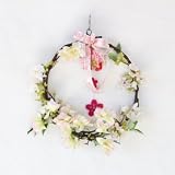 山久 八重桜のリース 1301-4979 (CT触媒加工） 【シルクフラワー】【造花】