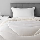 Amazonベーシック 掛け布団 抗菌防臭加工 オールシーズン シングル 140×200cm 羽毛代替素材 コンフォーター ホワイト